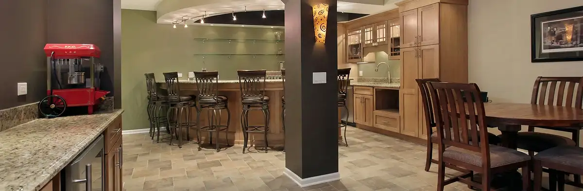 modern basement remodeling with custom finishes and open layout in a home in Salt Lake City, UT