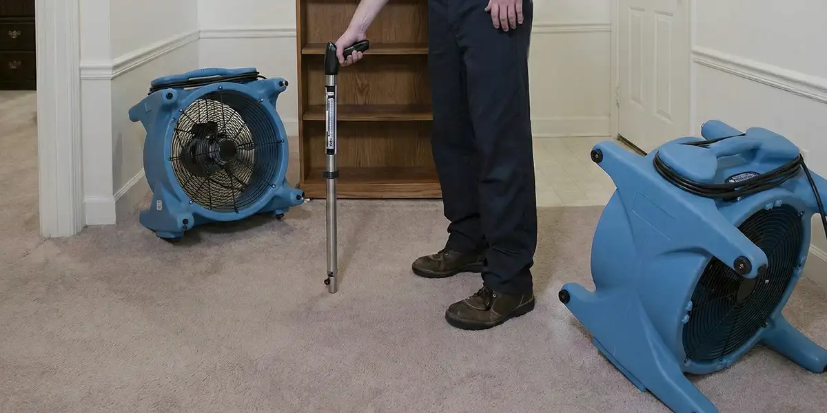emergency water removal equipment deployed to dry a flooded residential interior in Salt Lake City, UT
