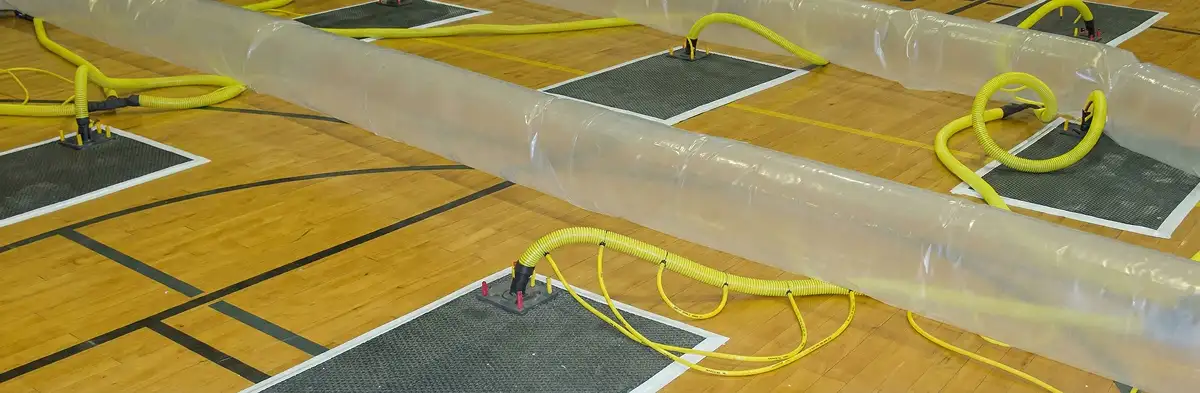 water clean up drying system set up to remove moisture and prevent further damage in Salt Lake City, UT